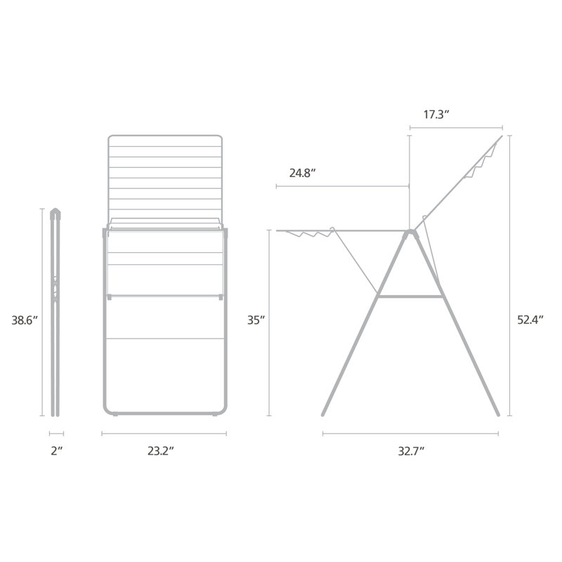 Séchoir à vêtements pliable HangOn de Brabantia (66 pieds), Gris métallisé