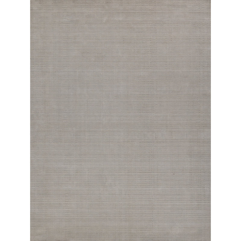 Cavallo Modern handloomed Nylon/Wool Silver Area Rug, Rectangle 10' x 14', Silver
