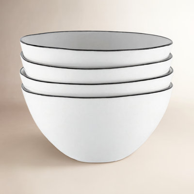 Canvas Home Abbesses Colored Rim Porcelain Dessert Bowl 10oz