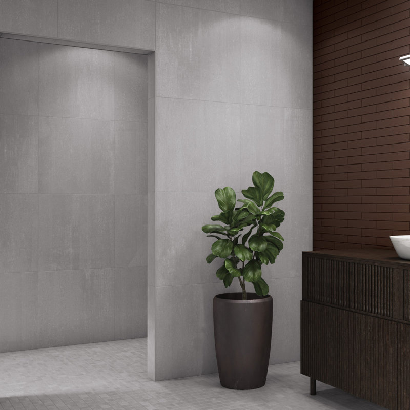 Native Rock 24" X 24" Porcelain Metal Look Tile, Platinum