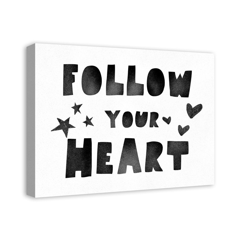 Suivez votre coeur art sur toile Mangual, H 18 po x l 24 po x P 1,25 po