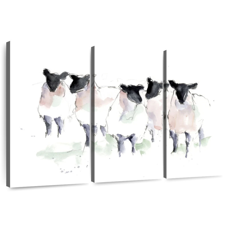 Aquarelle de mouton Brampt Minimalist I, H 32 po x l 50 po