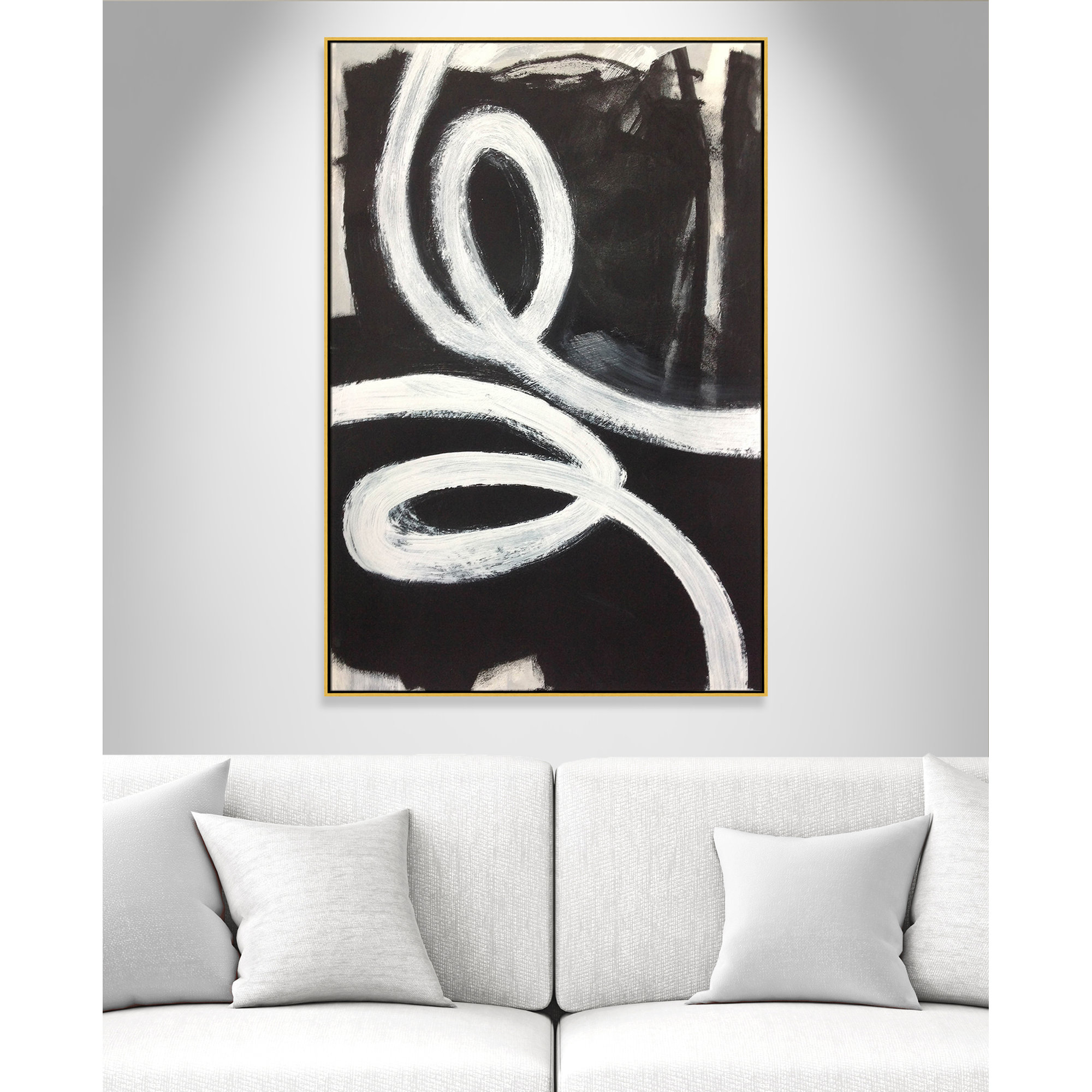 Ansonia Swirly Swirls I by , Gold Floater Framed, No, 61.5" H x 41.5" W x 2" D