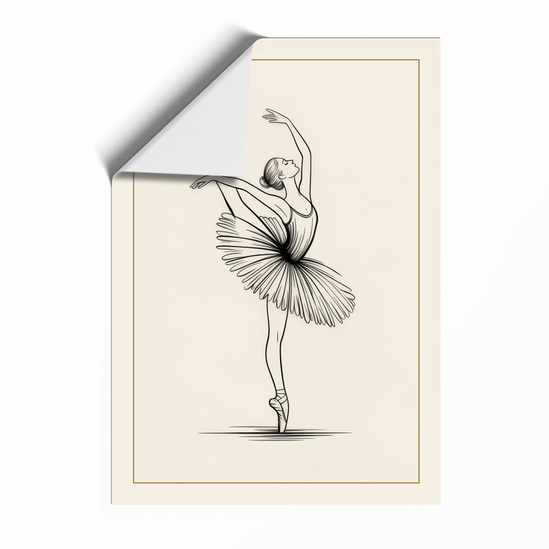 Dancer En Arabesque Minimalist - Print, Unframed, A2 - 59.4 x 42.0 cm