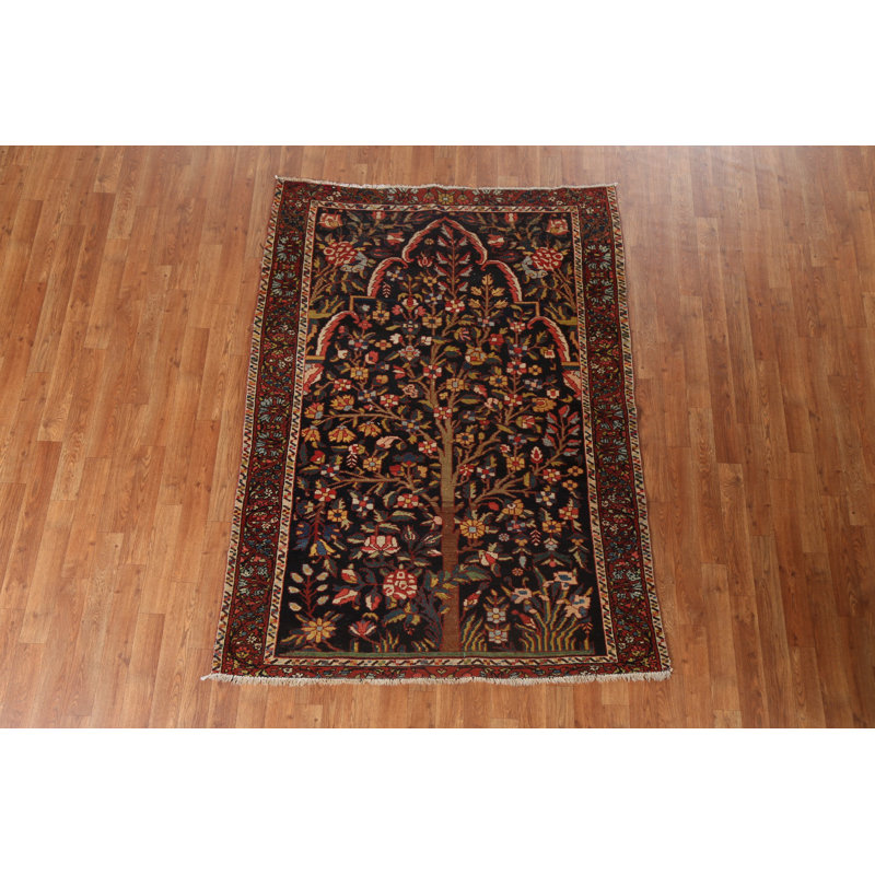 Tapis à teinture végétale antique pré-1900 4 x 6
