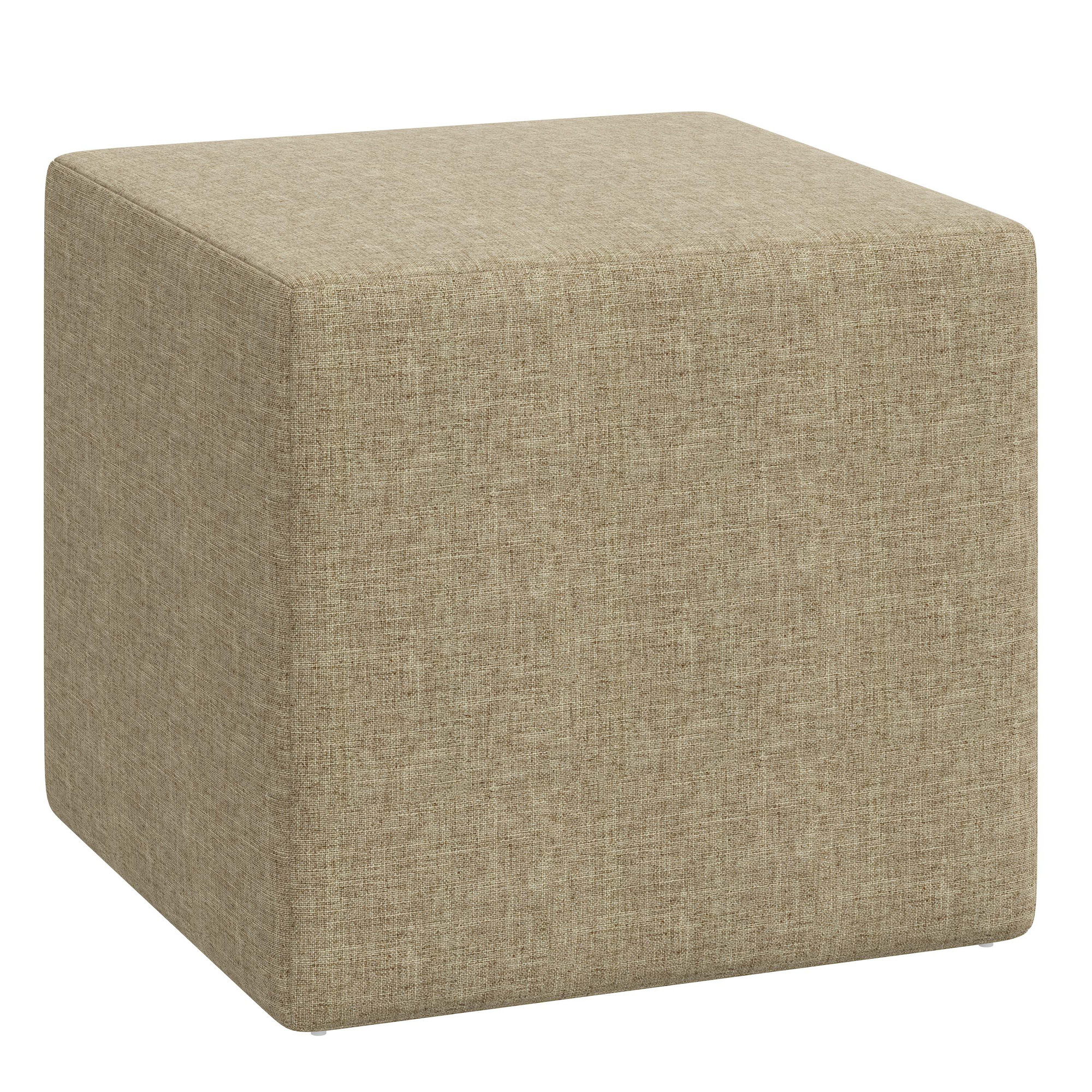 Bence Upholstered Ottoman, Zuma Natural Textured Linen