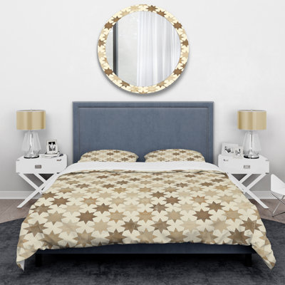 Beige crème moderne Star I - ensemble de housse de couette moderne