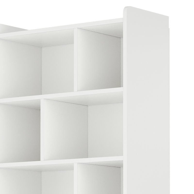 Bookcase With Open Cubbies & Cabinet, White, (4 Shelves) 159cm. H x 60cm. W x 30cm. D