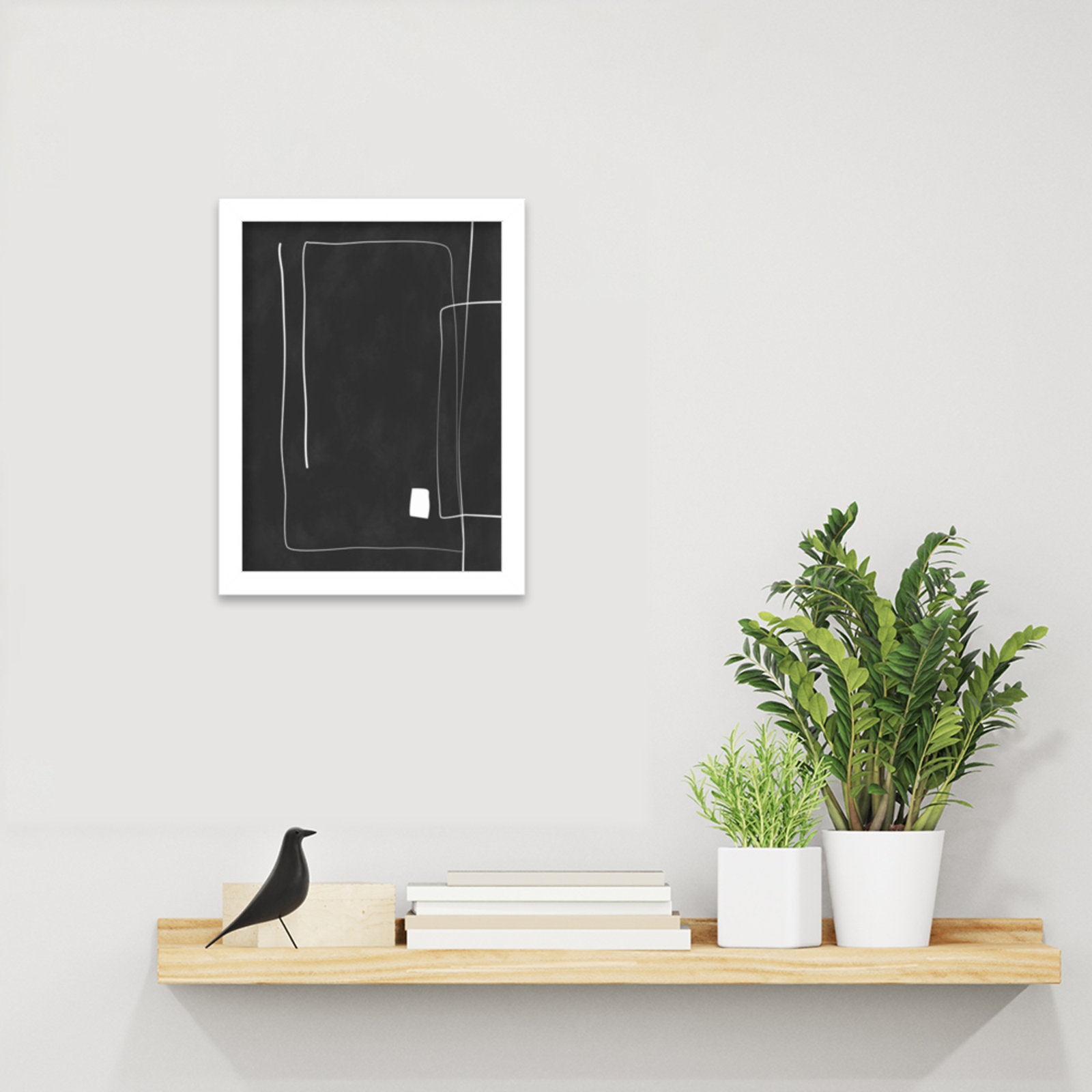 Iveta "Black and White 36" Print, White, 13" H x 10" W
