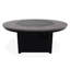 54" Round Rustic Polymer Fire Table with Propane Shelf-2024633360