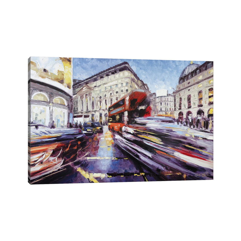 Regent Street At Piccadilly by Roger - Wrapped Canvas Painting, 66.04 cm H x 45.72 cm W x 3.175 cm D