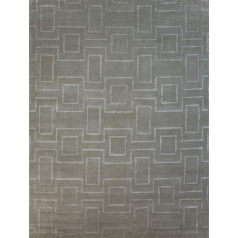 Hand Knotted Area Rug in Downy, Rectangle 6' x 9'