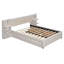 Grand lit plateforme tapissier avec lumières de lecture, tiroirs, gigogne et tablettes, beige-1556227259
