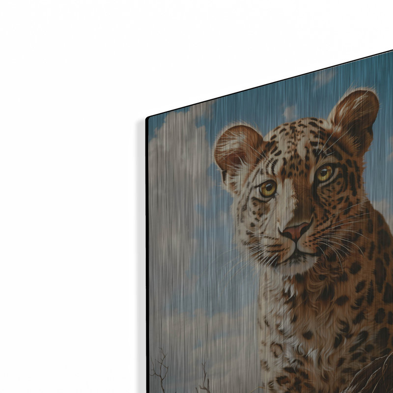 «Baby Leopard» par Momart, art mural en métal, H 16 po x l 12 po