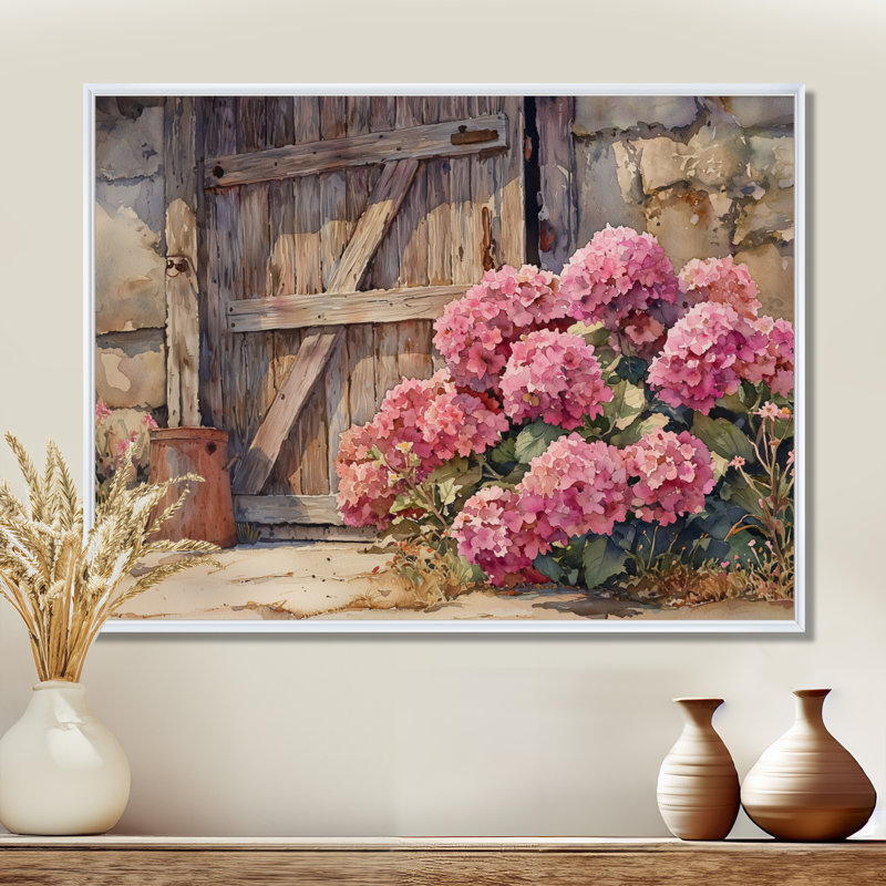 Isabea - Floral Wall Art, H 30 po x l 40 po, Impression encadrée flottante, Blanc