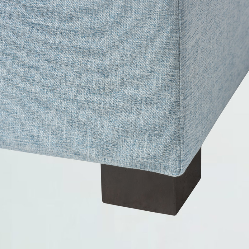 Mesina Polyester Blend Upholstered Storage Bench, Light Blue