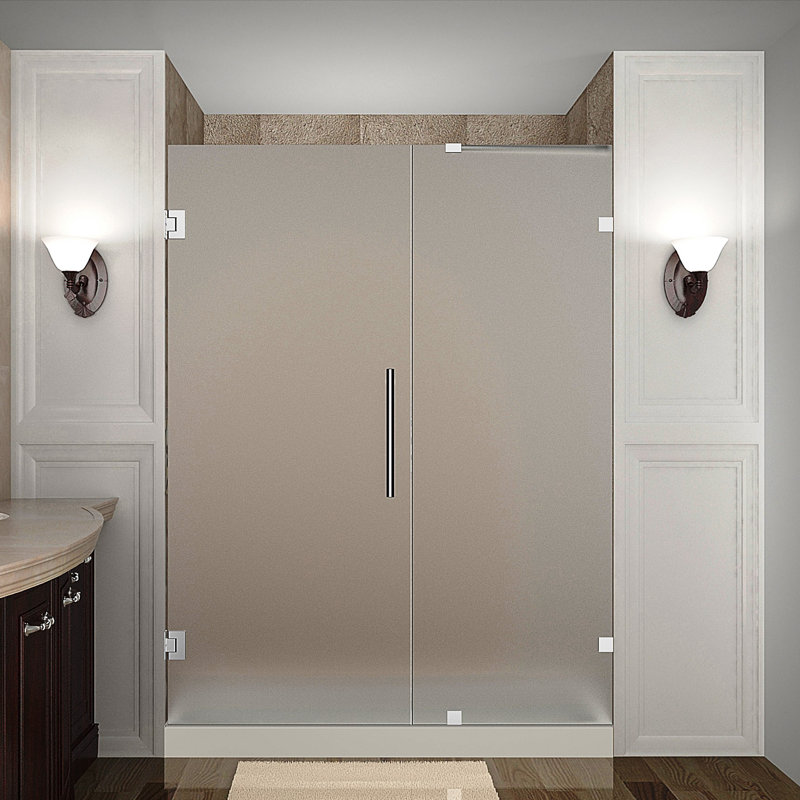 Porte de douche à charnière sans cadre l 31 po x H 72 po nautis, Chrome