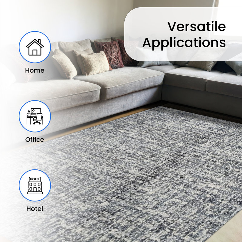 (5 pi x 8 pi) Tapis en laine touffeté à la main avec dossier en latex, tapis antidérapant, Rectangle de 5 pi x 8 pi