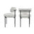 3-Piece Round Dining Set, Trestle Dining Table with 2 Boucle Chairs-1859901558