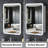 24" W x 30" H Fruzsina Modern Iron Framed Surface/Recessed Mount Medicine Cabinet with Mirror, Adjustable Glass Shelves, Dimmable Lighting, Anti-Fog and Memory Function for Makeup, Shaving or Bathroom Vanity Storage-44390085-31414130-62547705