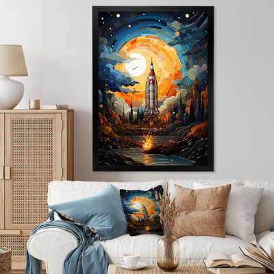 Impressionn Cosmic Rocket Ship Voyage II, reproduction d'art sur toile
