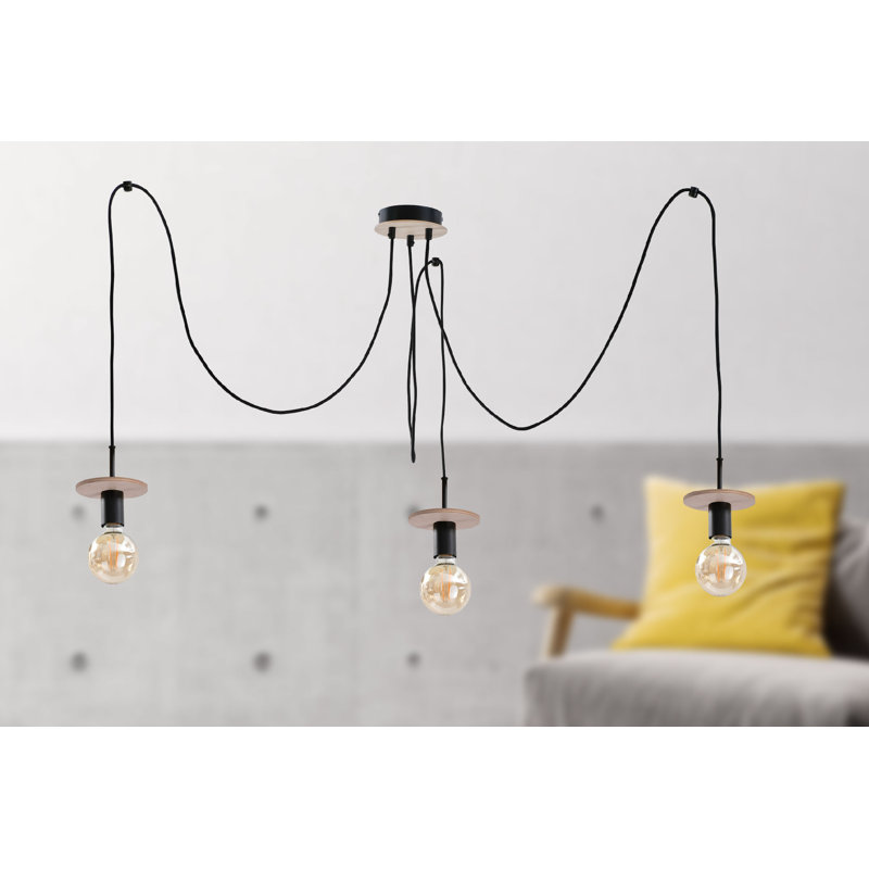 Talmo 3 - Light Cluster Pendant, Natural/Black