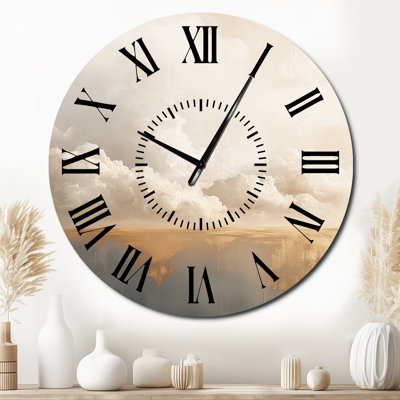 Minimal Cloud Horizon - Nature Metal Wall Clock