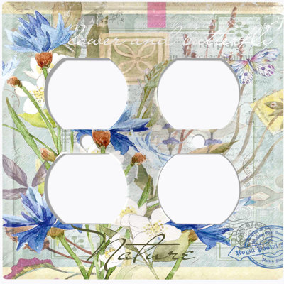 Bouquet de fleurs, carte postale et lettre à 2 bandes, plaque murale