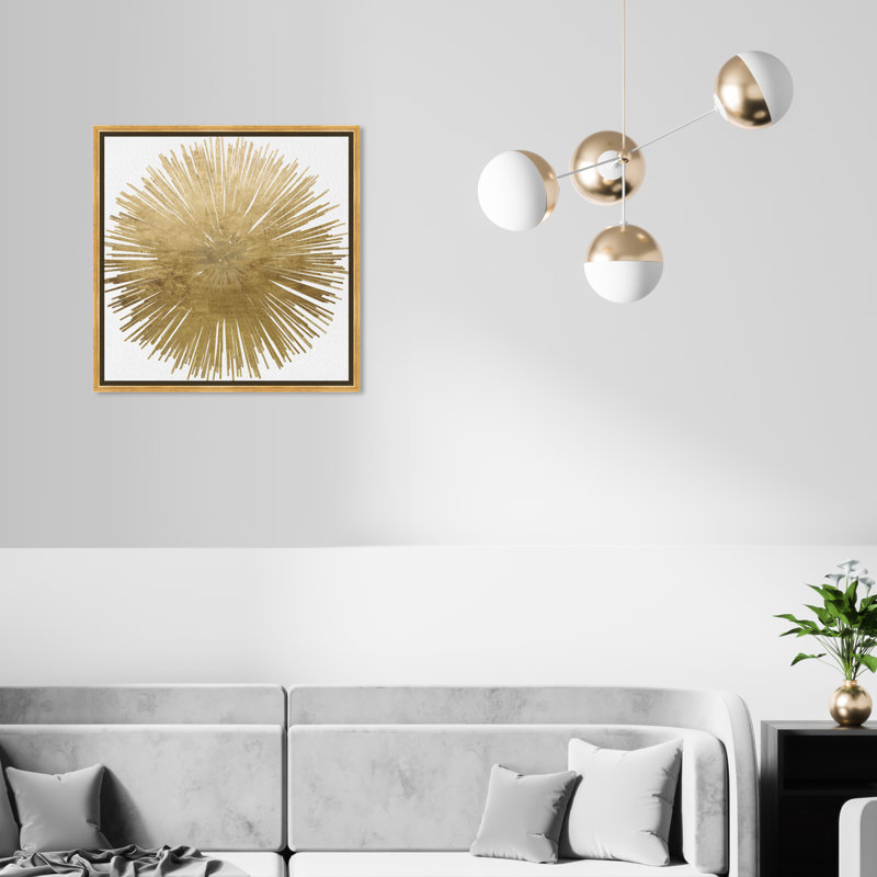Sunburst Adore - impression, Toile avec cadre doré, H 12 po x l 12 po, Doré