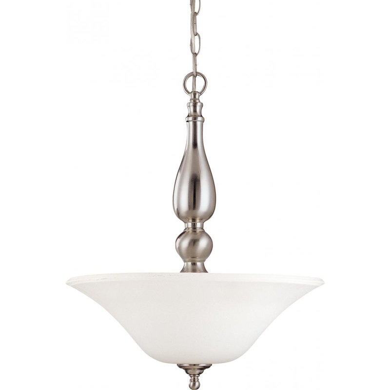 Luminaire suspendu simple à 3 lumières Zarate, Non, Nickel brossé