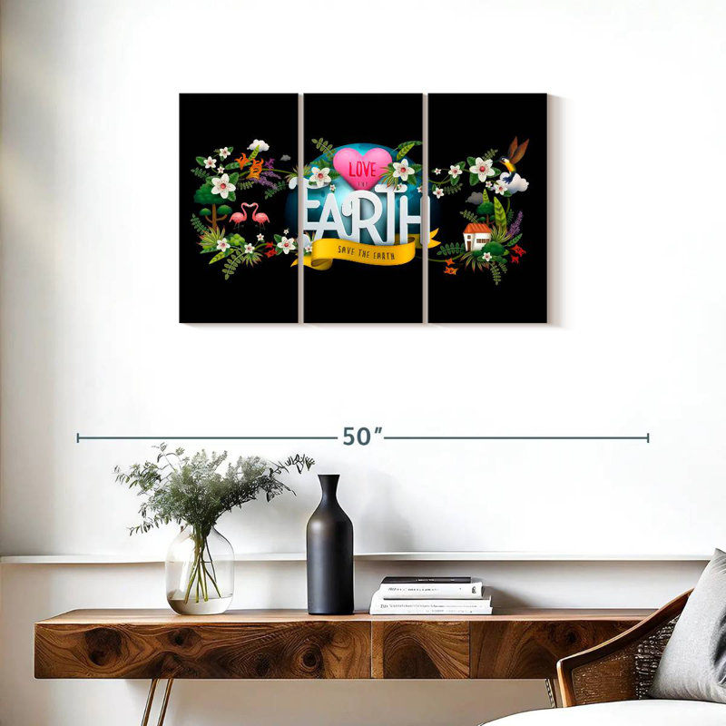 Floral Love The Earth, H 20 po x l 33 po