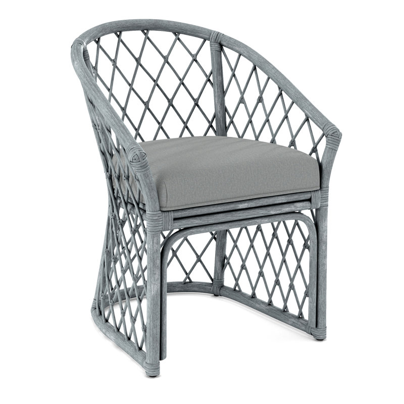 Raleigh Dining Armchair, Light Blue Performance Fabric; 0851-55, Natural