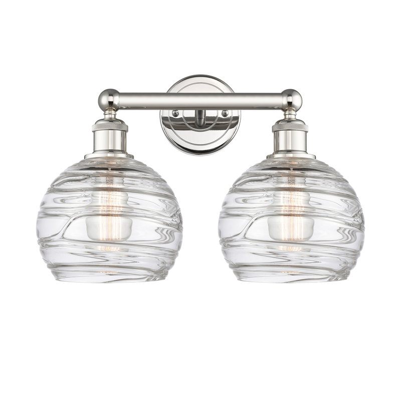 Éclairage pour meuble-lavabo à 2 lumières à intensité variable Essex, Nickel poli, Clair