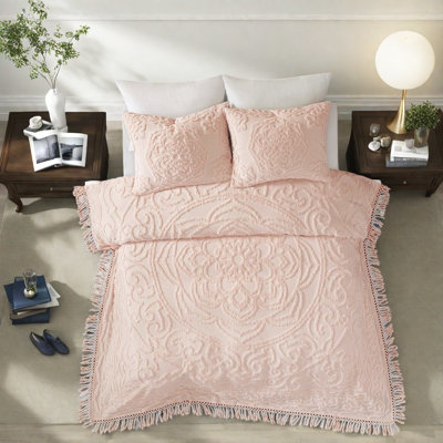 Ensembles de literie en coton doux pour grand lit, frange en chenille boho pour la maison