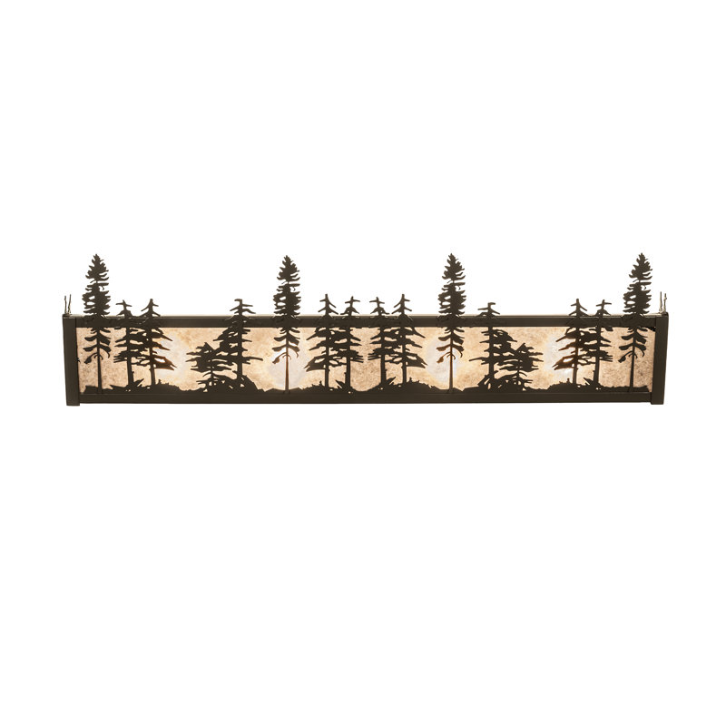 Rustic Lodge 4 - Light Bath Bar, 7" H x 36" W x 7" D, Blue/Green/Purple, Timeless Bronze