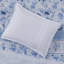 Housse de couette rayée à motif floral bleu Enticing, double / grand, microfibre-129371993-129371994