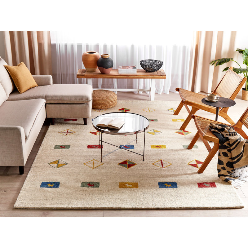 Geira Geometric Wool Hand Woven Area Rug, Rectangle 200 x 300cm