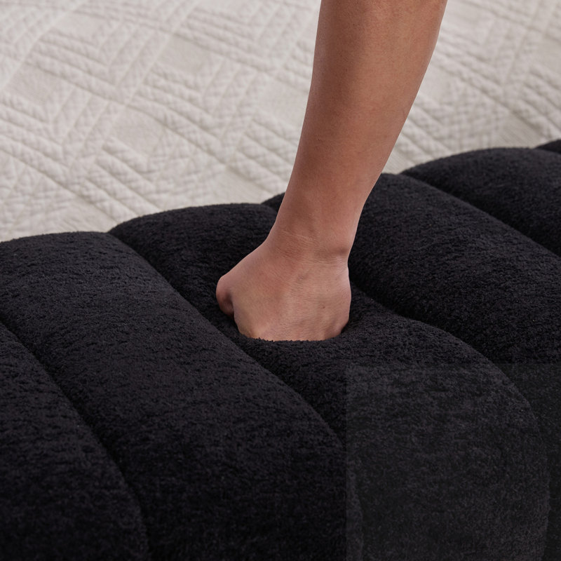 69.7"wide Modern Upholstered Bench, Black