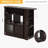 62" Wide Folding Dining Table With Rotating Top, Counter Height Table With Side Storage Cabinet, Bar Table For Kitchen Island,Walnut