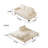 Cream Modern Minimalist Leather Sofa Bed with Cushions-349781262