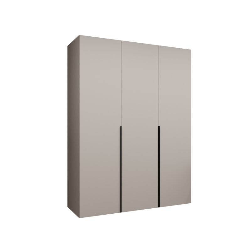 Manufactured Wood Wardrobe, cashmere + handles: black
