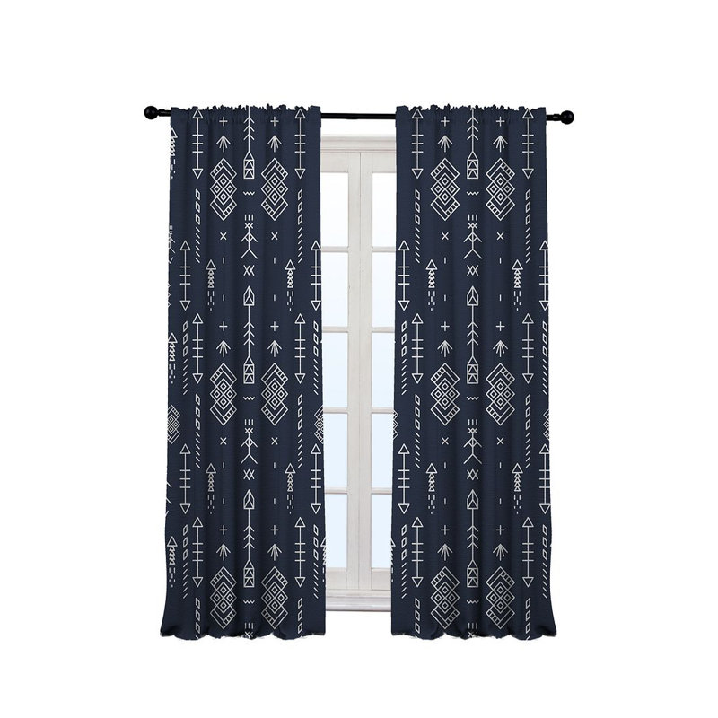 Anjelita Blackout Curtain Single Panel, Navy Blue, 140cm Width x 175cm Drop