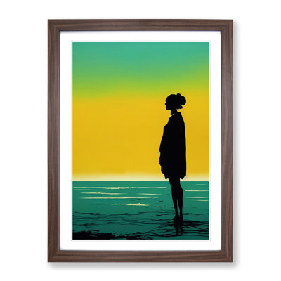 XV1022-5296X Woman Alone At Sunrise - Single Picture Frame Print