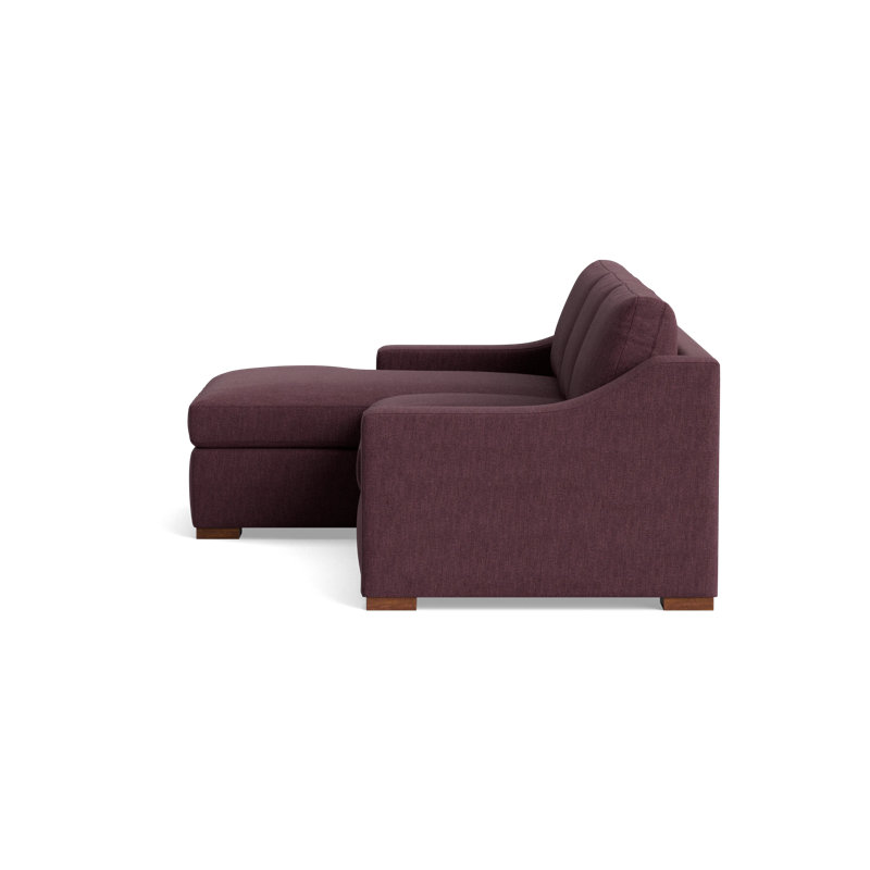 Lucca Sectional, Performance Weave - Aubergine, Left Hand Facing
