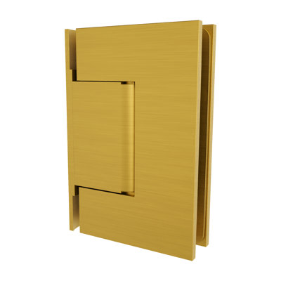 Charnière de plaque arrière décalée murale Brixwell V044SB de 4 po de hauteur pour verre trempé monolithe de 3/8 po à 1/2 po préréglé sans laiton satiné