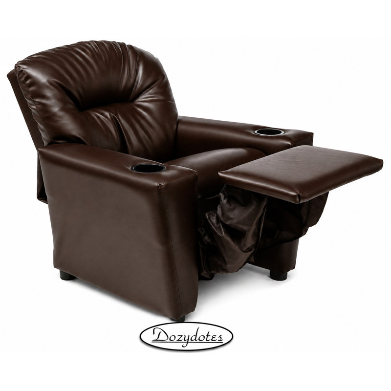 Fauteuil inclinable pour enfants avec porte-gobelet, Brun