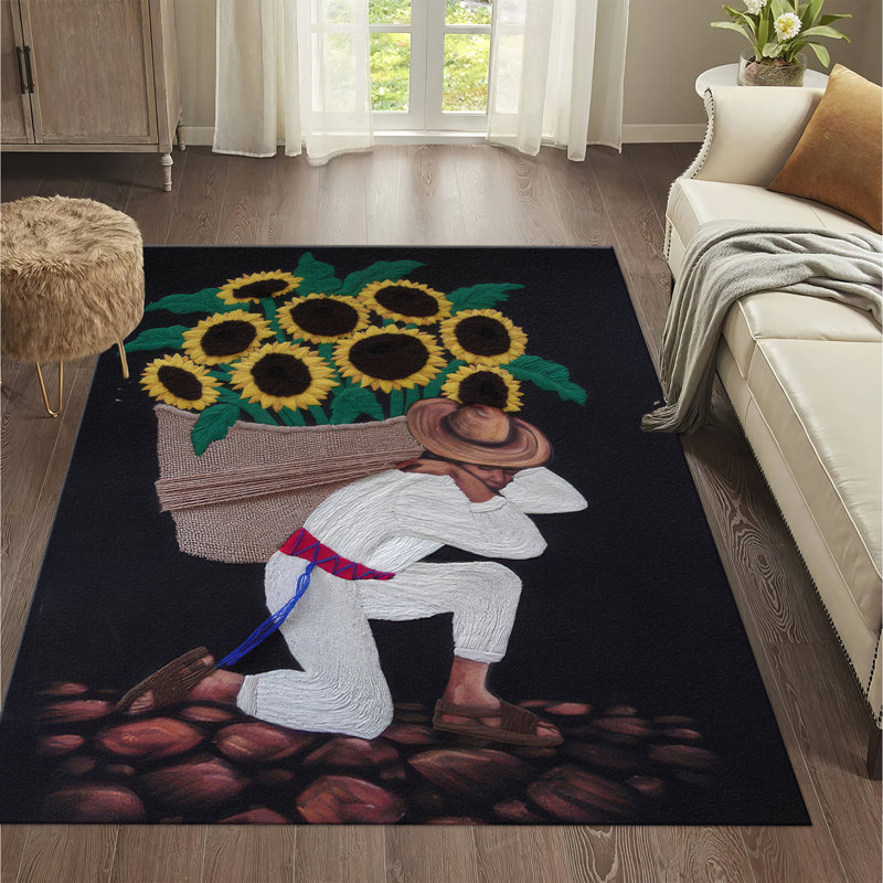 High-Quality Non-Woven Soft Type Printed Rug with Striking Geometric Design Ideal for Modern and Contemporary Interiors