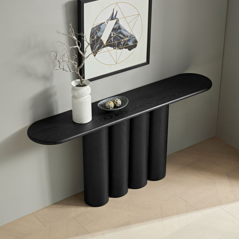 Console avec pieds cylindriques, Noir
