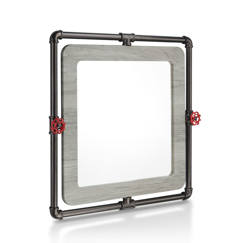 Miroir mural Tomaz, 18 pouces, Chêne gris rétro