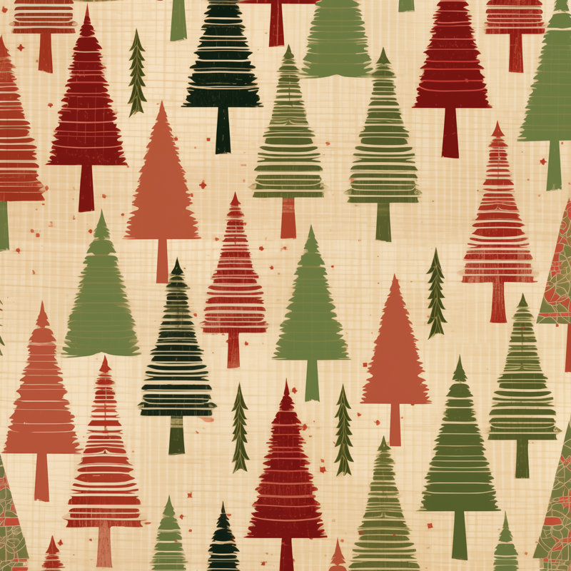 Christmas Tree Pattern Orange Canvas | Home Decor Accent